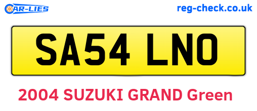 SA54LNO are the vehicle registration plates.