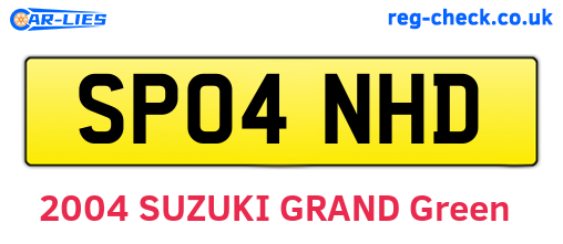 SP04NHD are the vehicle registration plates.