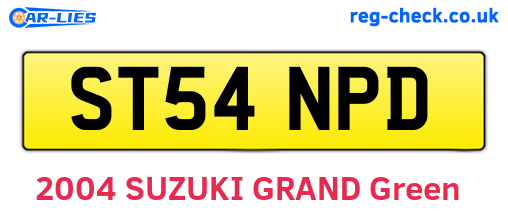 ST54NPD are the vehicle registration plates.