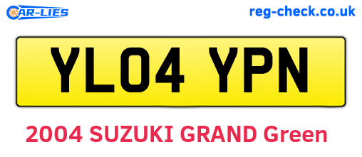 YL04YPN are the vehicle registration plates.