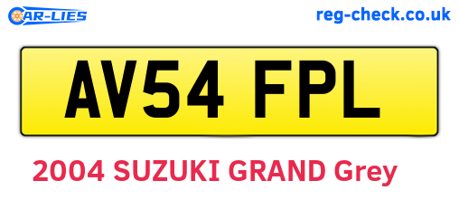 AV54FPL are the vehicle registration plates.