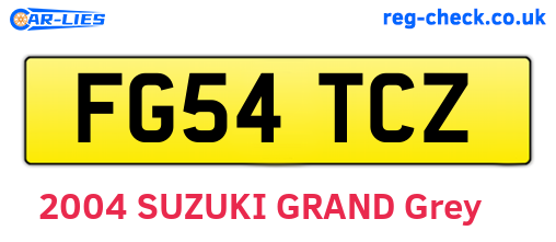 FG54TCZ are the vehicle registration plates.