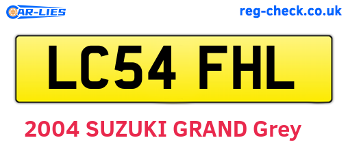 LC54FHL are the vehicle registration plates.
