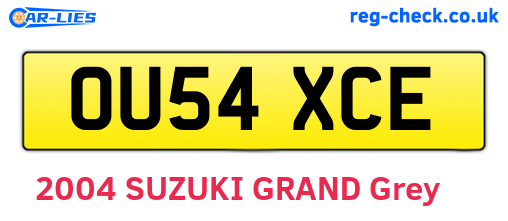 OU54XCE are the vehicle registration plates.
