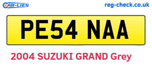 PE54NAA are the vehicle registration plates.