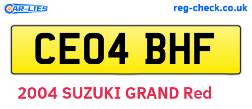 CE04BHF are the vehicle registration plates.