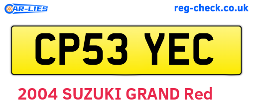 CP53YEC are the vehicle registration plates.
