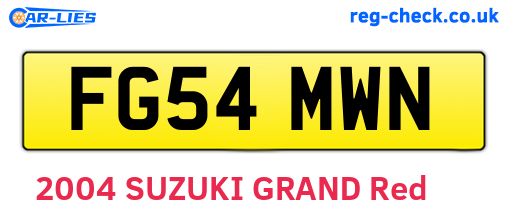 FG54MWN are the vehicle registration plates.