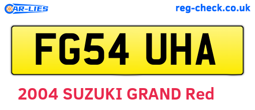 FG54UHA are the vehicle registration plates.