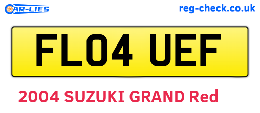 FL04UEF are the vehicle registration plates.