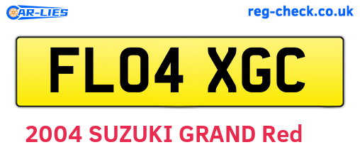 FL04XGC are the vehicle registration plates.