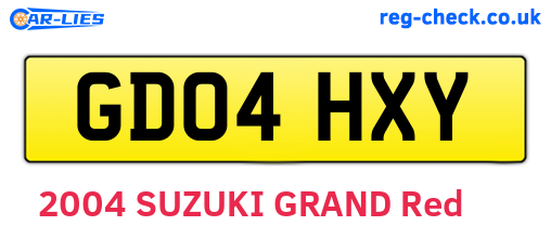 GD04HXY are the vehicle registration plates.