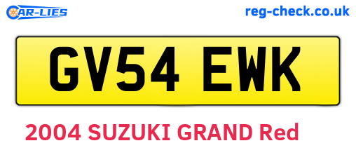 GV54EWK are the vehicle registration plates.
