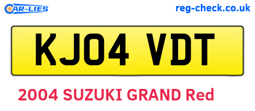 KJ04VDT are the vehicle registration plates.