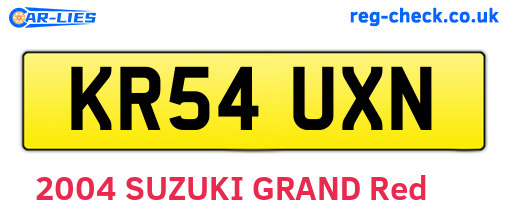 KR54UXN are the vehicle registration plates.