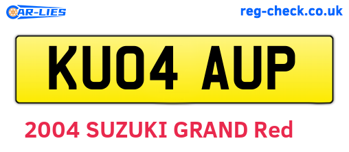 KU04AUP are the vehicle registration plates.