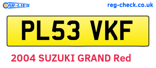 PL53VKF are the vehicle registration plates.