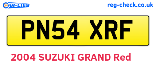 PN54XRF are the vehicle registration plates.