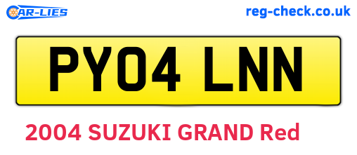 PY04LNN are the vehicle registration plates.