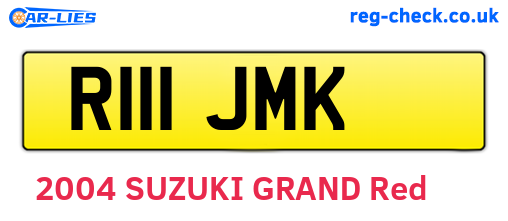 R111JMK are the vehicle registration plates.