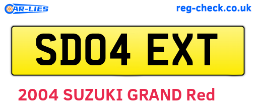 SD04EXT are the vehicle registration plates.