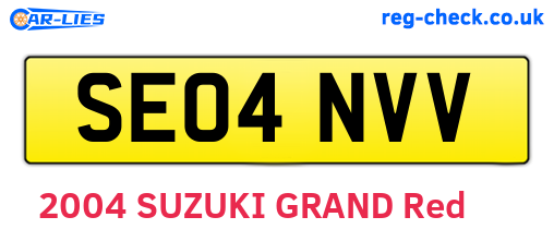 SE04NVV are the vehicle registration plates.