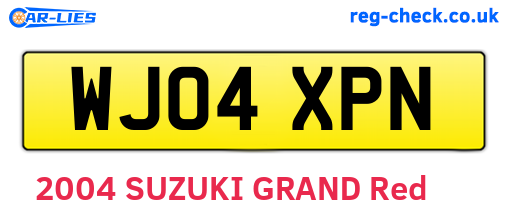 WJ04XPN are the vehicle registration plates.