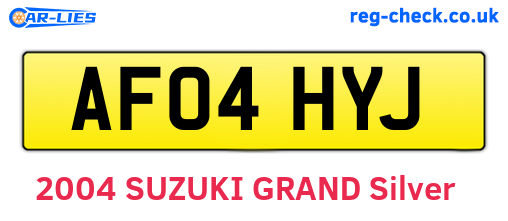 AF04HYJ are the vehicle registration plates.