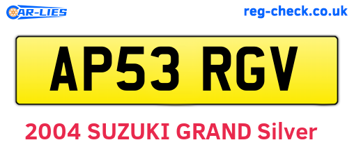 AP53RGV are the vehicle registration plates.