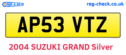 AP53VTZ are the vehicle registration plates.