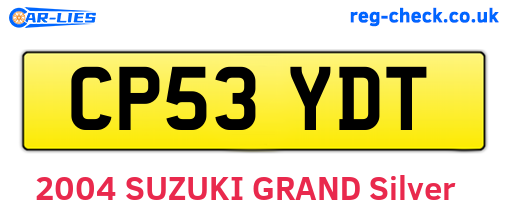 CP53YDT are the vehicle registration plates.