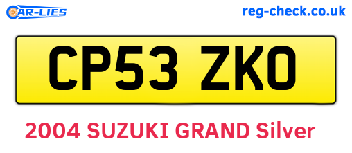 CP53ZKO are the vehicle registration plates.