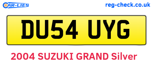 DU54UYG are the vehicle registration plates.