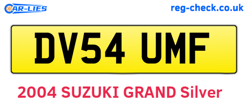 DV54UMF are the vehicle registration plates.