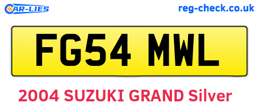 FG54MWL are the vehicle registration plates.