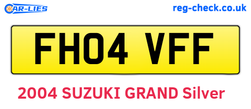 FH04VFF are the vehicle registration plates.