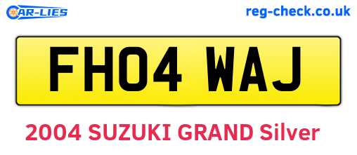 FH04WAJ are the vehicle registration plates.