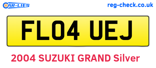 FL04UEJ are the vehicle registration plates.