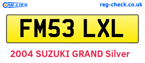 FM53LXL are the vehicle registration plates.