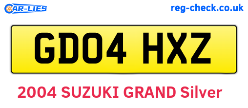 GD04HXZ are the vehicle registration plates.