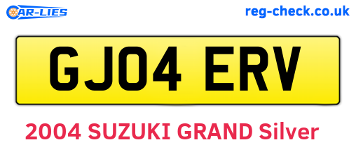 GJ04ERV are the vehicle registration plates.