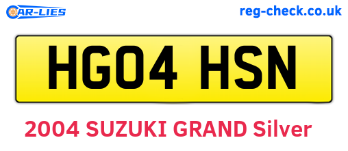 HG04HSN are the vehicle registration plates.