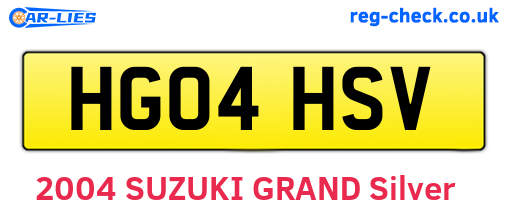 HG04HSV are the vehicle registration plates.