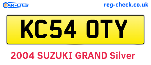 KC54OTY are the vehicle registration plates.