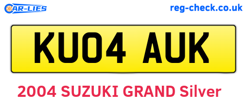KU04AUK are the vehicle registration plates.