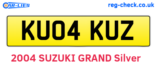 KU04KUZ are the vehicle registration plates.