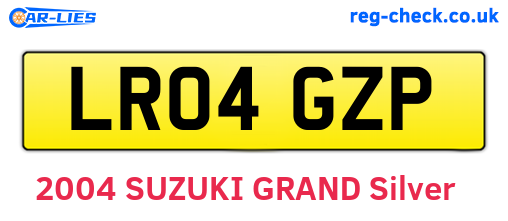 LR04GZP are the vehicle registration plates.