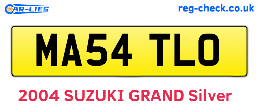 MA54TLO are the vehicle registration plates.