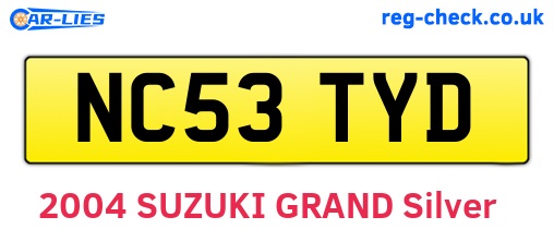 NC53TYD are the vehicle registration plates.