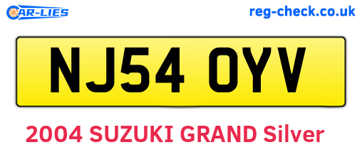 NJ54OYV are the vehicle registration plates.